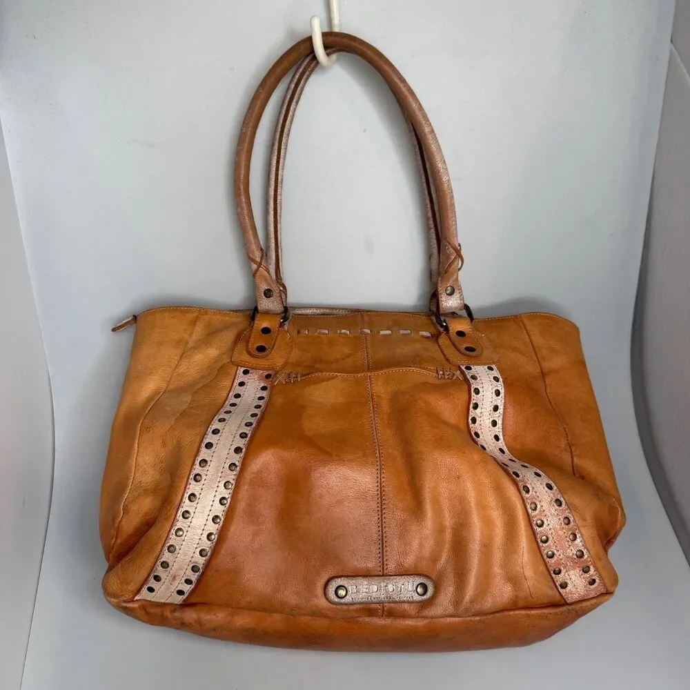 Bed Stu Tan Leather Tote with Studded Accents - Picture 2 of 16
